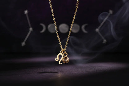 Zodiac Birthstone Necklace - Sorceress Sanctuary Style 1-Style 7-Style 6-Style 10-Style 8