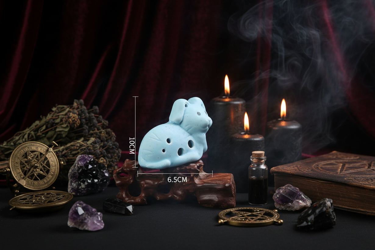 Zodiac Dog Incense - Sorceress Sanctuary Pink ear-Pink face-Blue-Matt blue