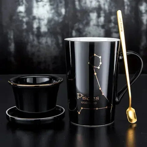 Zodiac Mug Set - Sorceress Sanctuary Taurus Black-Scorpio Black-Aries Black-Libra Black-Gemini Black