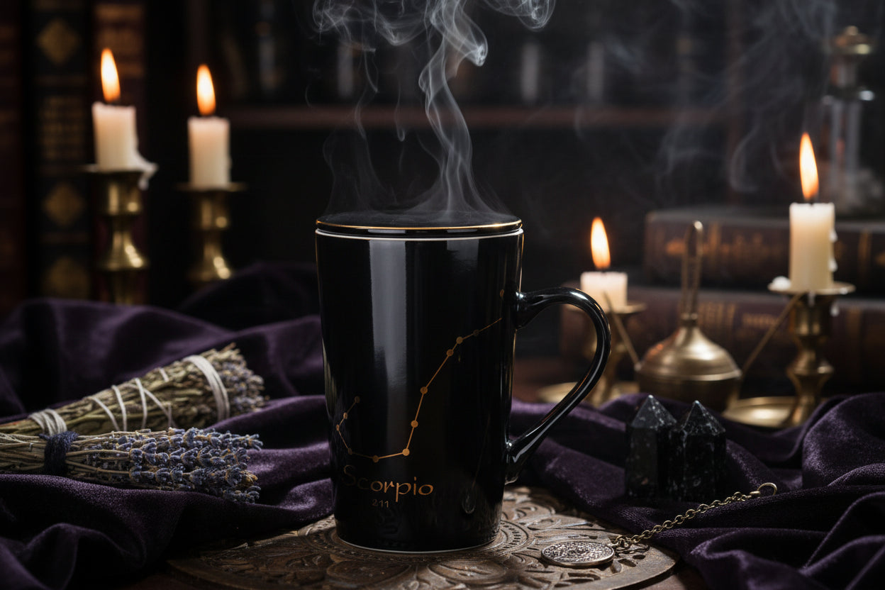 Zodiac Mug Set - Sorceress Sanctuary Taurus Black-Scorpio Black-Aries Black-Libra Black-Gemini Black
