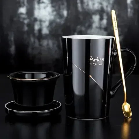 Zodiac Mug Set - Sorceress Sanctuary Taurus Black-Scorpio Black-Aries Black-Libra Black-Gemini Black