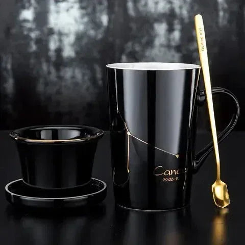 Zodiac Mug Set - Sorceress Sanctuary Taurus Black-Scorpio Black-Aries Black-Libra Black-Gemini Black