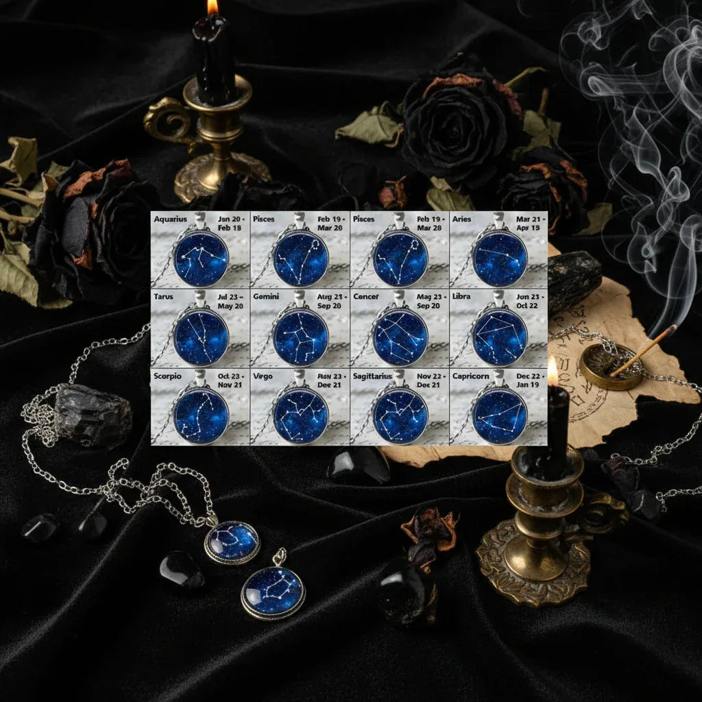Zodiac Necklace - Sorceress Sanctuary Taurus-Leo-Scorpio-Libra-Capricorn