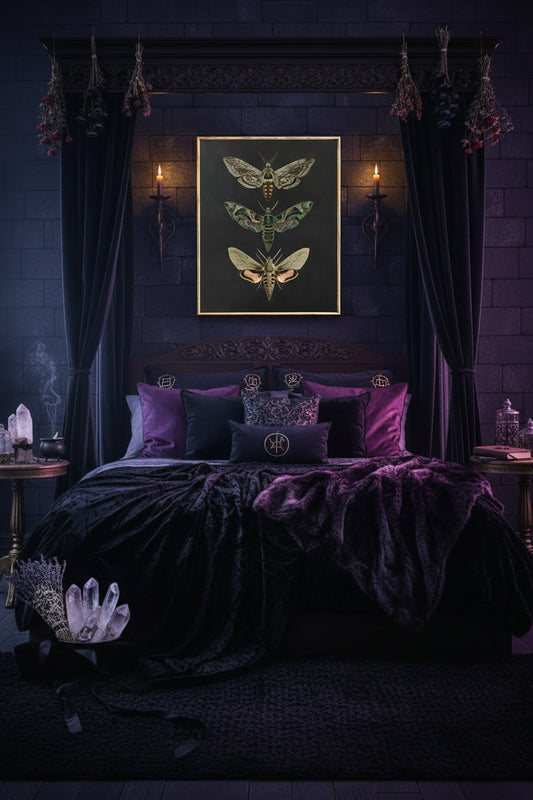 Moth Nature Insect Wall Art - Vintage Home Decor Prints Sorceress Sanctuary