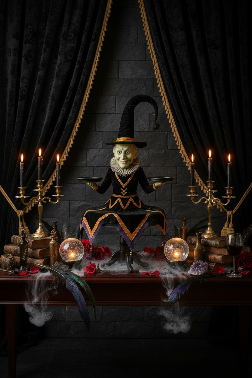 Halloween Witch Tiered Tray Table Sorceress Sanctuary