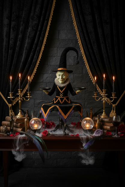 Halloween Witch Tiered Tray Table Sorceress Sanctuary