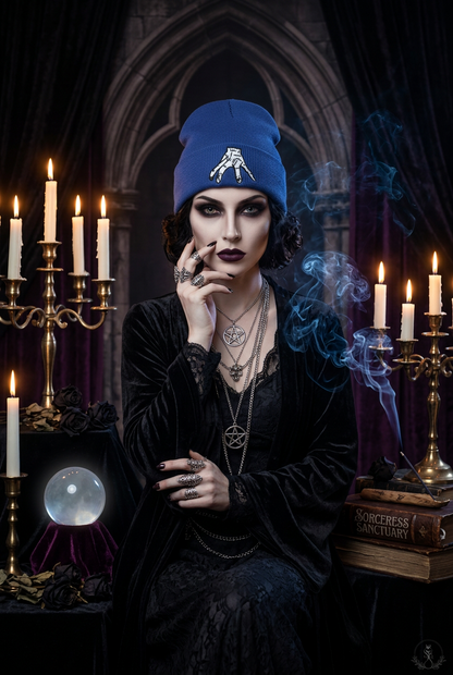 Embroidered Knitted Hip-Hop Beanie for Halloween Sorceress Sanctuary