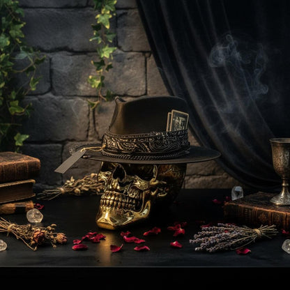 Handmade Skull Cowboy Hat - European and American Style Sorceress Sanctuary