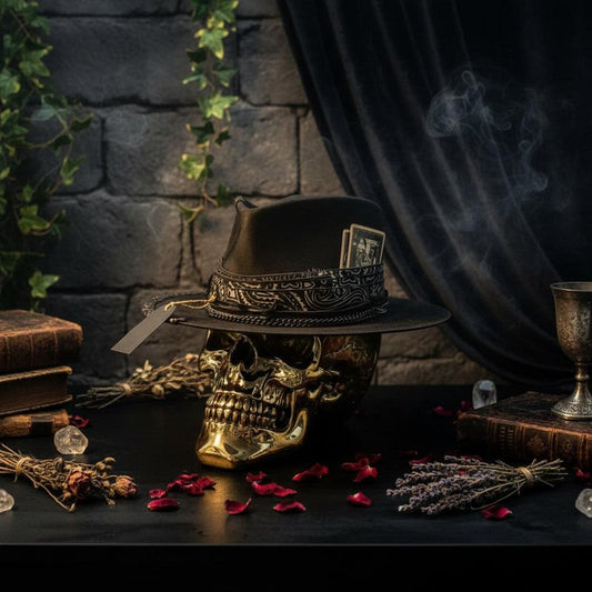 Handmade Skull Cowboy Hat - European and American Style Sorceress Sanctuary