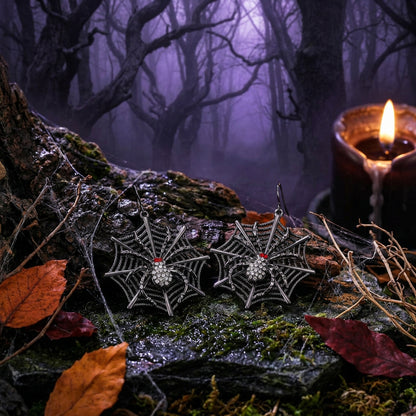 Halloween Spider Earrings - Alloy Metal Jewelry Sorceress Sanctuary
