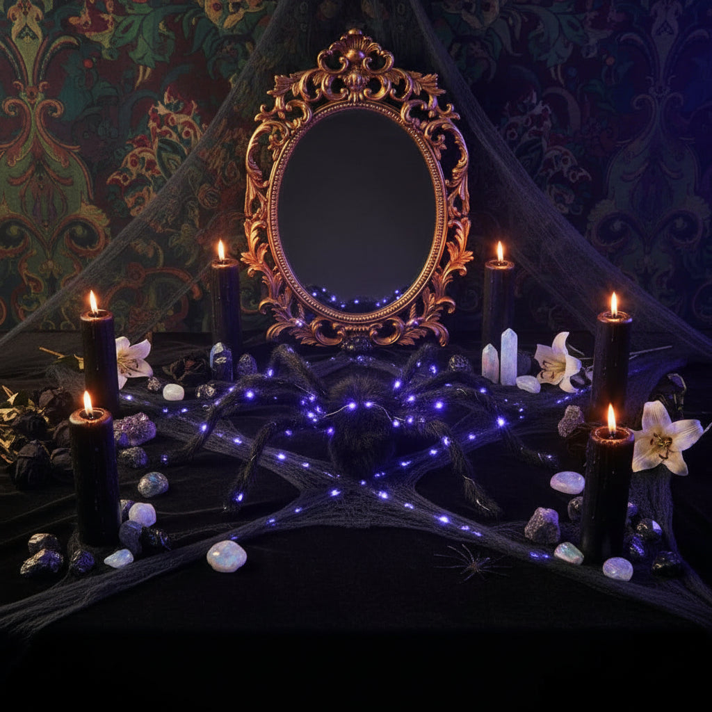 LED Luminous Plush Spider Decoration for Halloween Sorceress Sanctuary