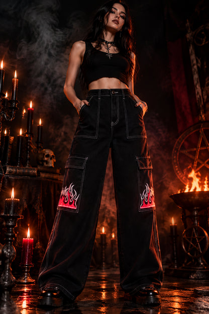 Inferno Y2K Flame Jeans from Sorceress Sanctuary, main product photo