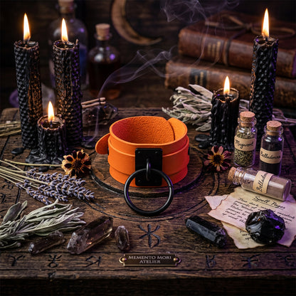 Gothic O-Shaped PU Bracelet with Metal Accents Sorceress Sanctuary