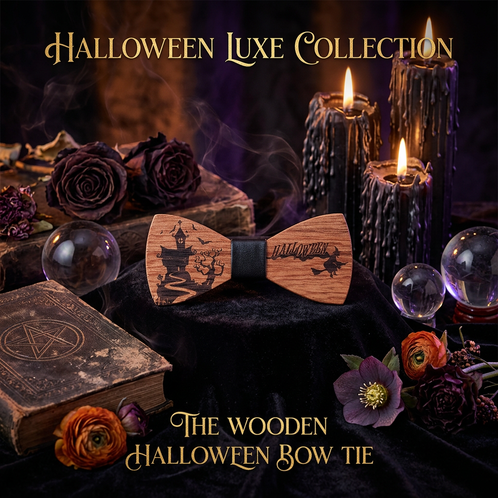 Men's Wooden Bow Tie for Halloween Sorceress Sanctuary