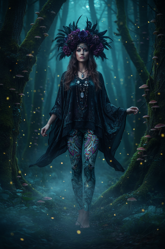 Fashion Digital Print Leggings - Slim Fit Ankle Pants Sorceress Sanctuary