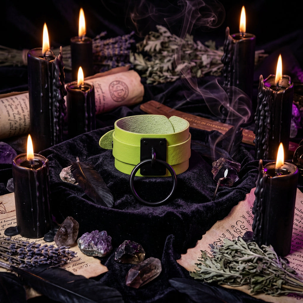 Gothic O-Shaped PU Bracelet with Metal Accents Sorceress Sanctuary