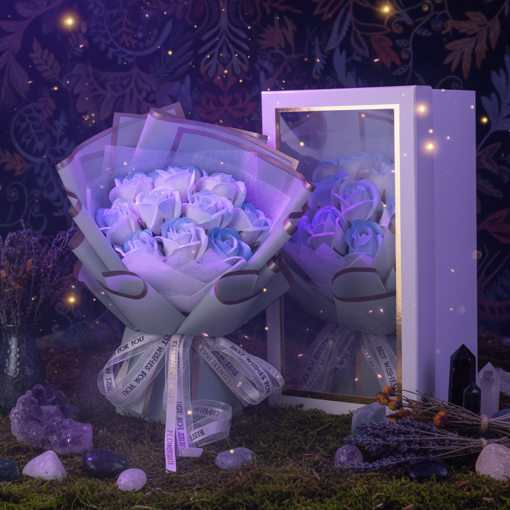 Blue Rose Soap Bouquet Gift Box Sorceress Sanctuary