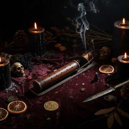 Incense Burner with Bamboo Stick Holder for Altars Sorceress Sanctuary