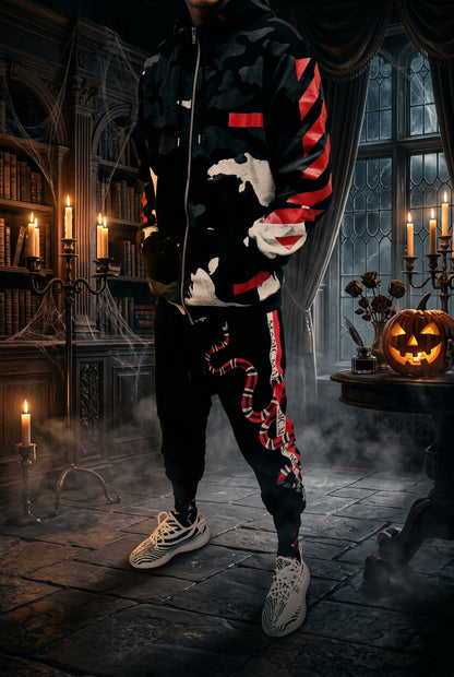 Coral Snake Gothic Style Jogger Pants for Casual Wear Sorceress Sanctuary