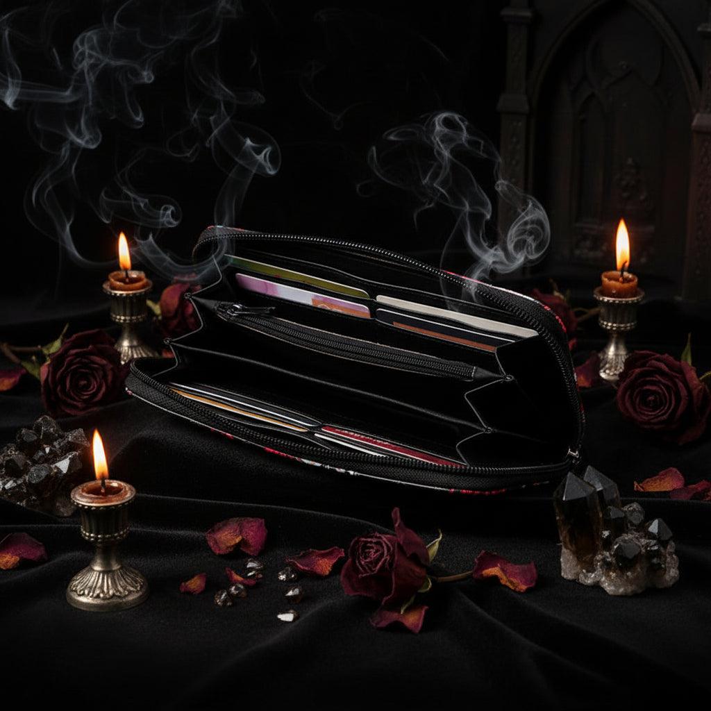 Colorful Skull Print Women's Long Clutch Wallet Sorceress Sanctuary