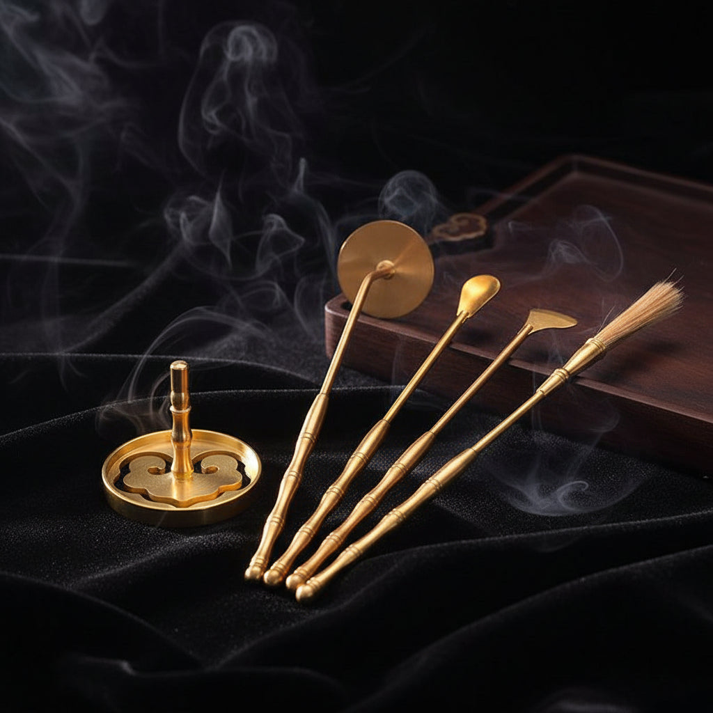 Brass Incense Tools Set with Ash Shovel Sorceress Sanctuary