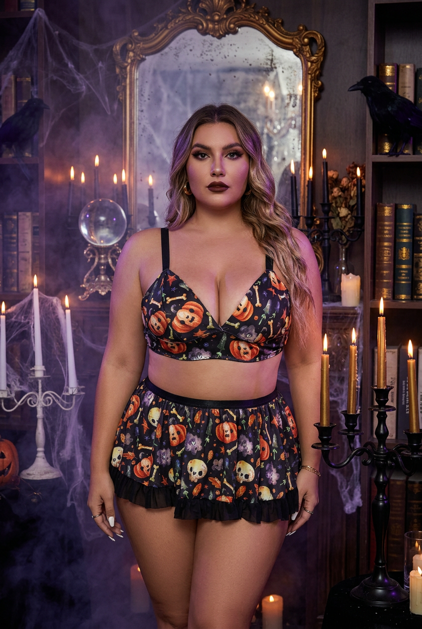 Plump Girls Halloween Maid Costume Uniform Lingerie Sorceress Sanctuary