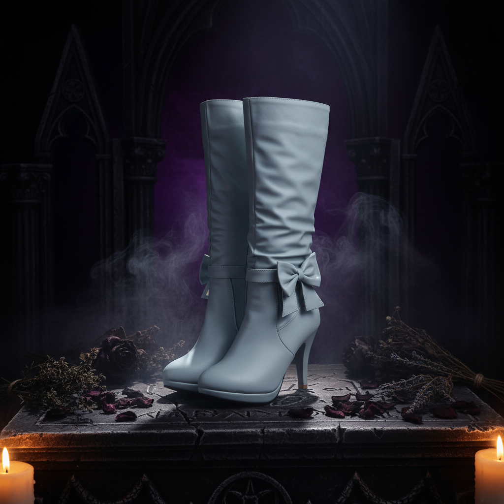 Bowknot Chunky Heel Round Toe Martin Boots Sorceress Sanctuary