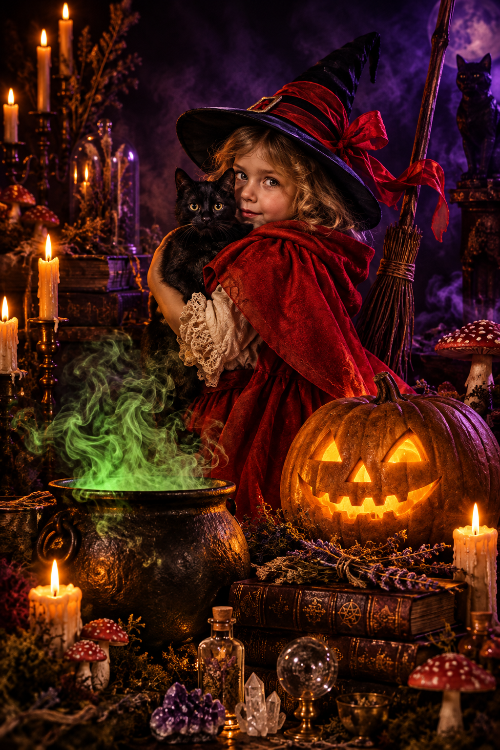 Vintage Halloween Postcard Set, styling example
