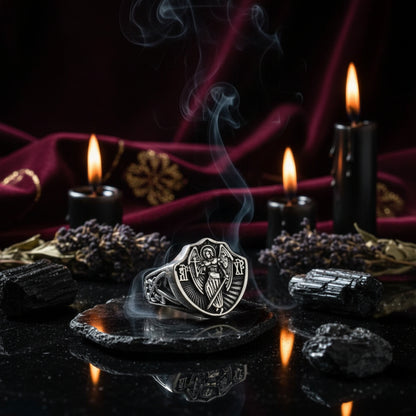 Vintage Greek Angel Bronze Ring for Men Sorceress Sanctuary