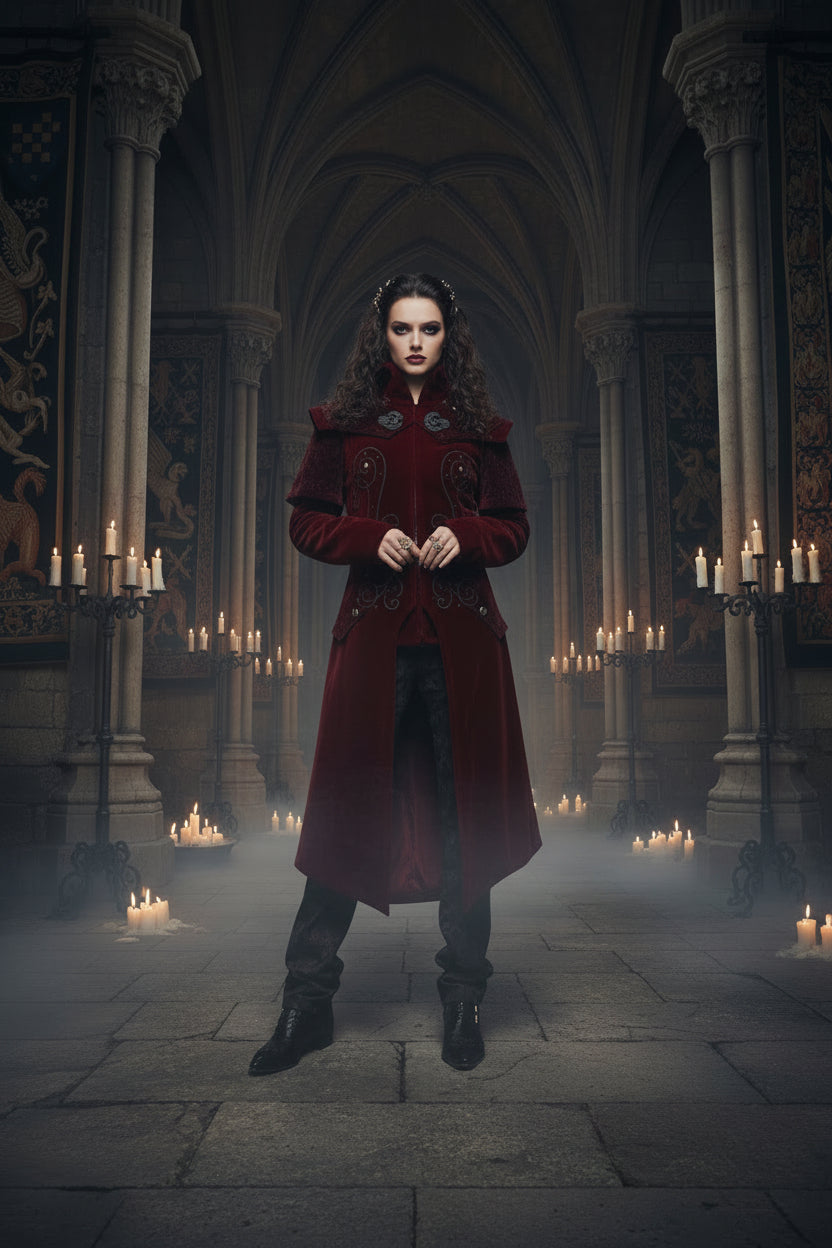 Gothic Autumn Winter Halloween Retro Stand Collar Jacket Sorceress Sanctuary