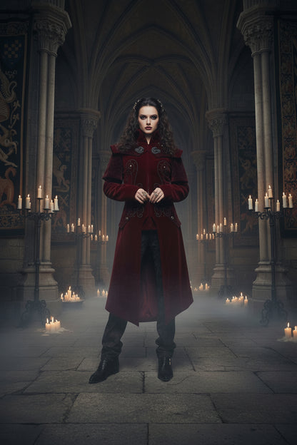 Gothic Autumn Winter Halloween Retro Stand Collar Jacket Sorceress Sanctuary
