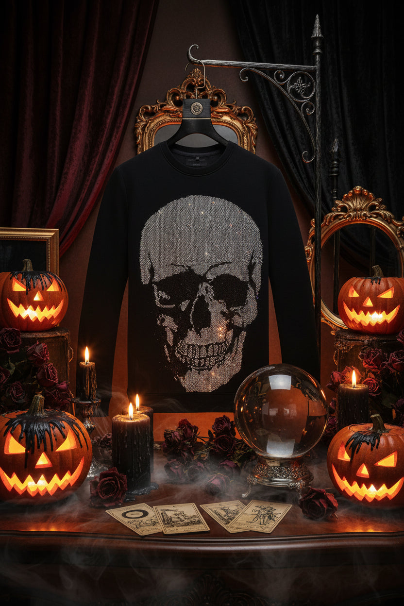 Men's Skull Rhinestone Crewneck Sweatshirt 2020 Fashion Sorceress Sanctuary