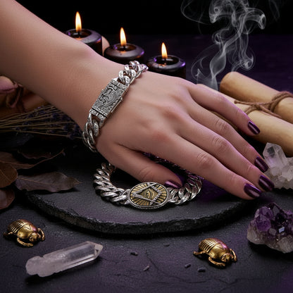 Men's Cross Bracelet with God Eye and Phoenix Pattern Sorceress Sanctuary
