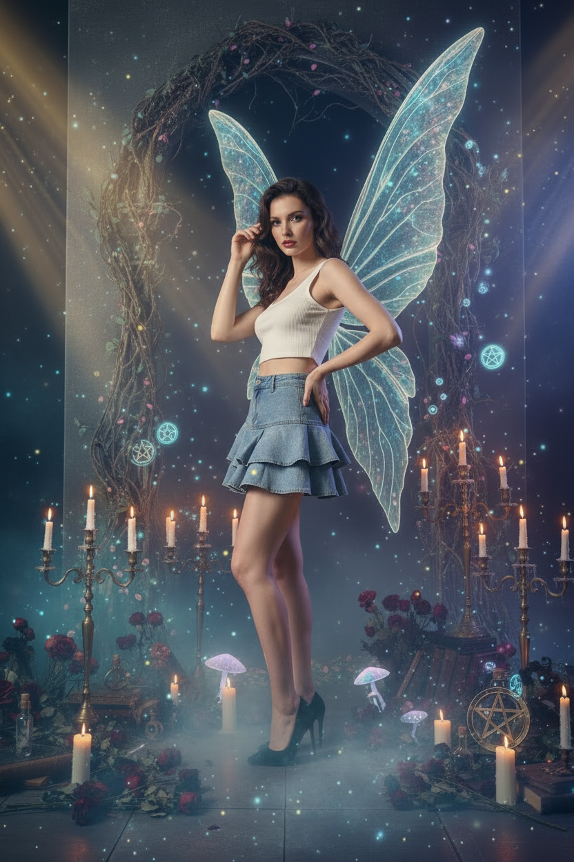 Ruffle Denim Skirt Sorceress Sanctuary