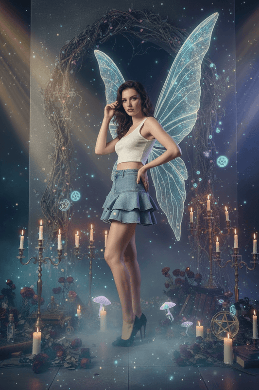Ruffle Denim Skirt Sorceress Sanctuary