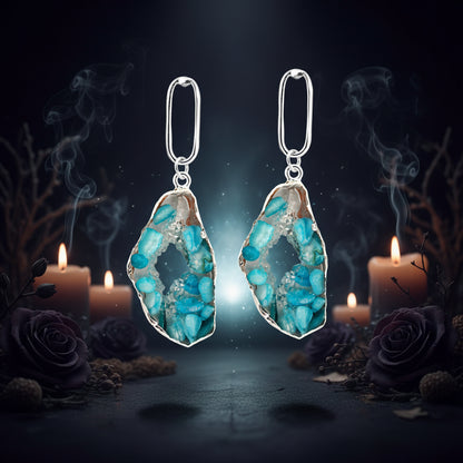 Hollow Shell and Stone Earrings Sorceress Sanctuary