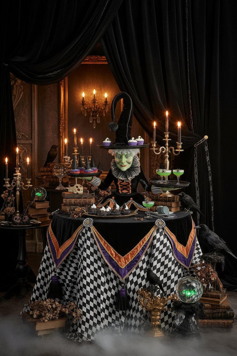 Halloween Witch Tiered Tray Table Sorceress Sanctuary
