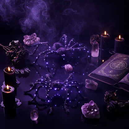 LED Luminous Plush Spider Decoration for Halloween Sorceress Sanctuary