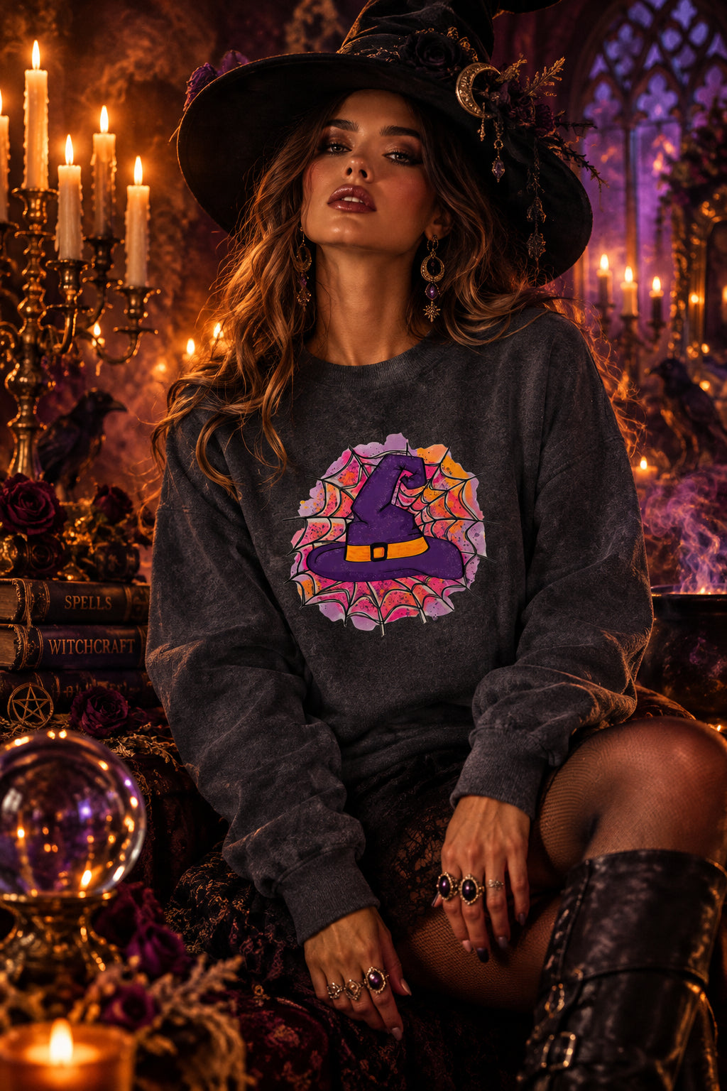 Halloween Print Loose Sweater, product photo 14