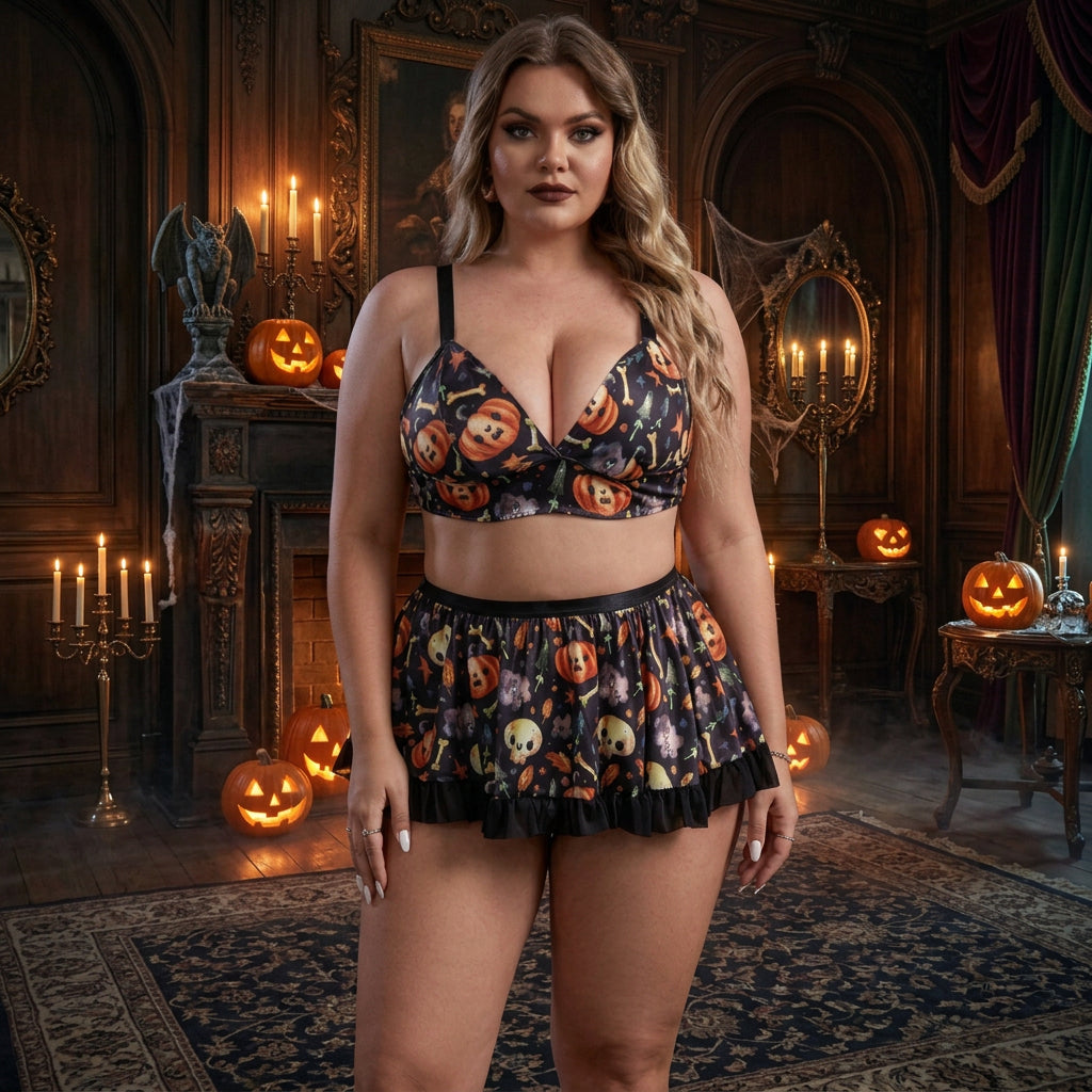 Plump Girls Halloween Maid Costume Uniform Lingerie Sorceress Sanctuary