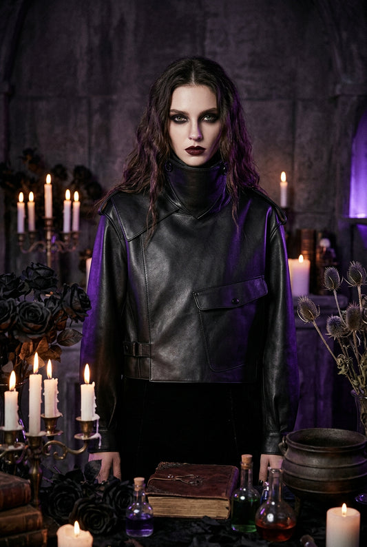 Cropped Black Street Jacket, view 2