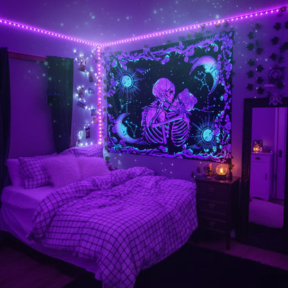 Fluorescent Tapestry for Home Decor and Rooms Sorceress Sanctuary