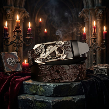 Twin Dragon Leather Belt, view 2