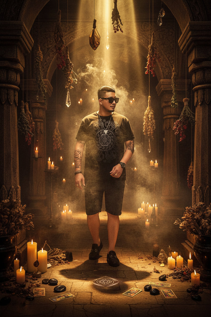 GxxH Plus Size Men's T-Shirt with Elephant Print Sorceress Sanctuary