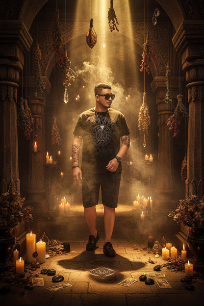 GxxH Plus Size Men's T-Shirt with Elephant Print Sorceress Sanctuary