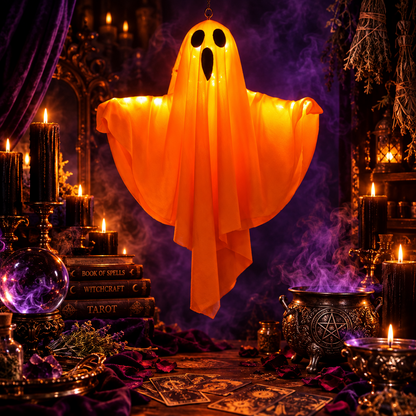 Glowing Hanging Ghost Decoration, shown in use