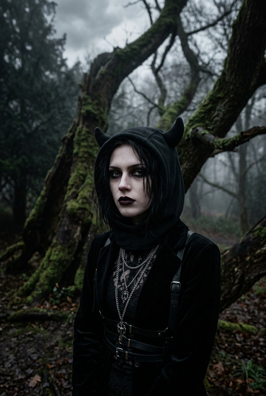 Dark Cute Devil Ear Hoodie Hat for Fall/Winter Sorceress Sanctuary
