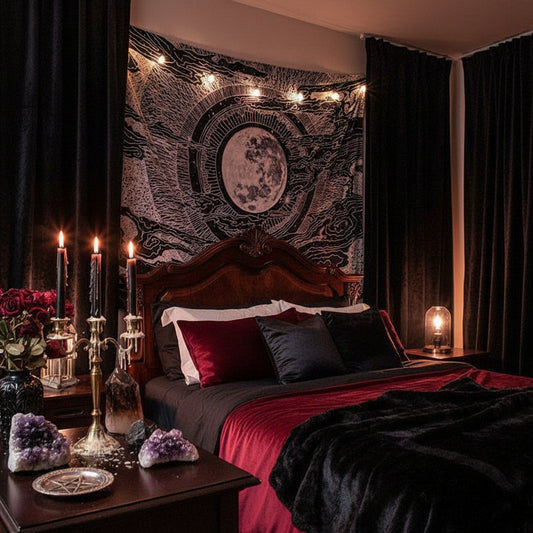 Black and White Moon Tapestry Sorceress Sanctuary