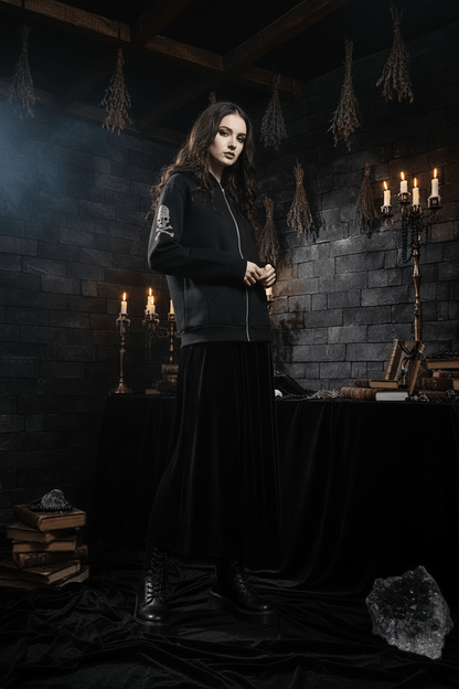 Diamond Skull Oversized Hoodie Jacket (Long Sleeve) Sorceress Sanctuary