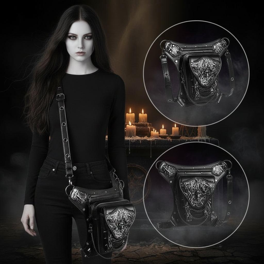 Steampunk Skull Chain Locomotive Shoulder Bag Sorceress Sanctuary